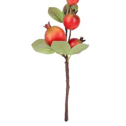 Kuber Industries Green & Peach-Coloured Artificial Pomegranate Bonsai Plant-29