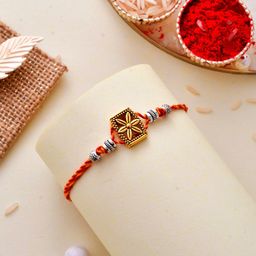Aapno Rajasthan Floral Charm And Beaded Traditional Rakhi-image-29