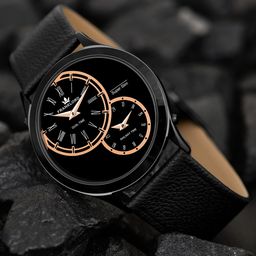 Franklord Men Patterned Leather Analogue Watch F-129 BLBG-image-3