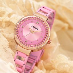 Sandy D Carter Women Embellished Dial & Bracelet Style Straps Analogue Watch Sandy D Carter-138-PK-image-64
