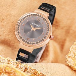 Sandy D Carter Women Embellished Dial & Bracelet Style Straps Analogue Watch Sandy D Carter-139-GRY-image-22