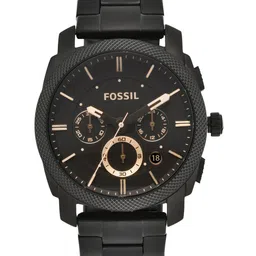 Fossil Men Black Dial Stainless Steel Bracelet Style Straps Analogue Watch - FS4682-image-64
