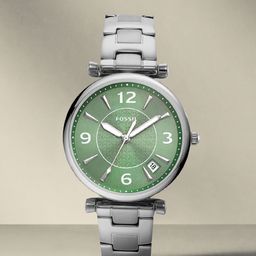 Fossil Women Green Dial & Silver Toned Stainless Steel Straps Analogue Watch ES5157-image-66