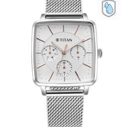 Titan Women Silver-Toned Dial & Steel Toned Stainless Straps Analogue Watch-75