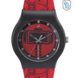 Fastrack Unisex Red Printed Dial & Red Marvel Avengers Straps Analogue Watch 9915PP86-21