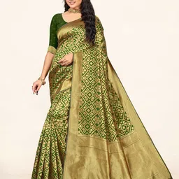 KALINI Woven Design Zari Silk Blend Banarasi Saree-picture-26