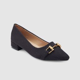 Sole To Soul Textured Pointed Toe Embellished Ballerinas-8