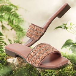 ICONICS Embellished Open Toe Flats-image-92