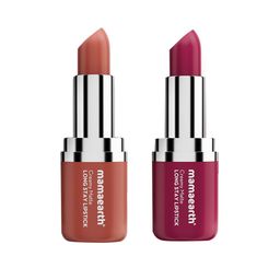 Mamaearth 2 pcs Creamy Matte Long Stay Lipstick-4.2g Each-Cranberry Crush & Apricot Taupe-29