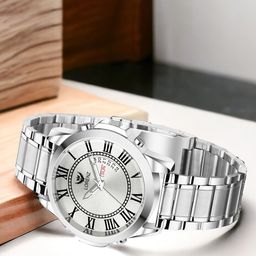 LORENZ Men Brass Dial & Bracelet Style Straps Analogue Multi Function Watch MK-4031R-3