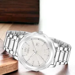 LORENZ Men Brass Dial & Bracelet Style Straps Analogue Multi Function Watch MK-4047R-2