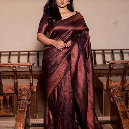 BerMondsey Ethnic Motifs Woven Design Zari Banarasi Saree-picture-42