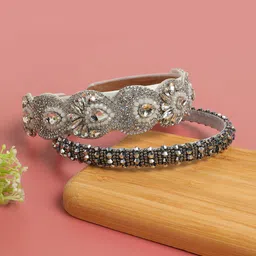 SOHI Elegant Adornments Set of 2 Embellished Hairband-image-6