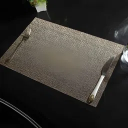 OBSESSIONS Black & Brown 6 Pieces Textured Waterproof Table Placemats-52