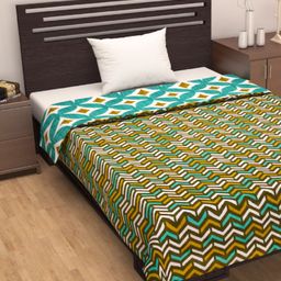 Divine Casa Turquoise Blue & Green Geometric Mild Winter 120 GSM Single Bed Dohar-image-92