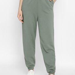 AMERICAN EAGLE OUTFITTERS  Women Sage Green Solid Track Pants-30