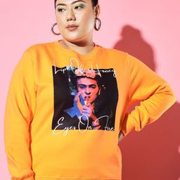 BEYOUND SIZE - THE DRY STATE Women Plus Size Orange Printed Sweatshirt-image-19