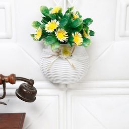 FOLIYAJ White & Green Hanging Artificial Flowers and Plants-25