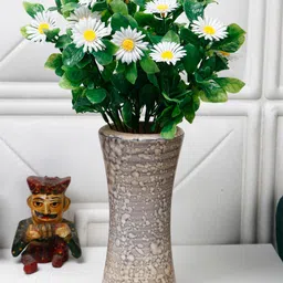 FOLIYAJ White & Green 2 Pieces Daisy Artificial Flowers and Plants-29