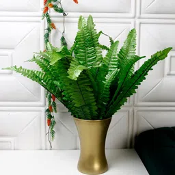 FOLIYAJ Green 3 Pieces Fern Artificial Flowers and Plants-5