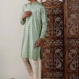VASTRAMAY Ethnic Motifs Printed Straight Kurta with Churidar-picture-25
