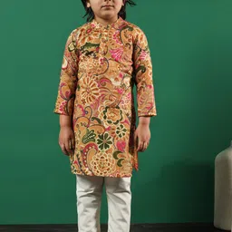 Readiprint Fashions Boys Ethnic Motifs Printed Regular Pure Cotton Kurta With Pyjamas-image-57
