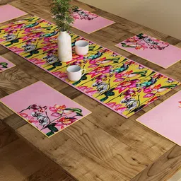 SEJ by Nisha Gupta Set of 6 Table Placemats & Runner-90