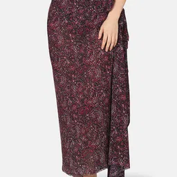Da Intimo Black & Maroon Paisley Printed Georgette Wrap Around Sarong-image-82