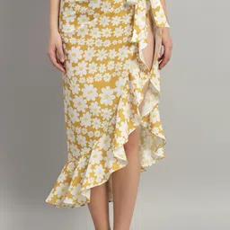 Beau Design Floral Printed Wrap-Around Cover-Up Sarong Skirt-image-12