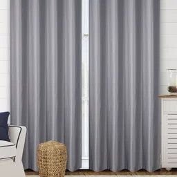 Saral Home Grey Set of 2 Black Out Cotton Long Door Curtains-image-99