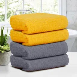 Cortina Yellow & Grey 4 Pieces Jacquard 500 GSM  Hand Towels-image-7