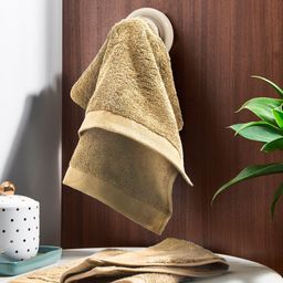 DDecor Set of 2 Beige Solid 600 GSM Cotton Hand Towels-2