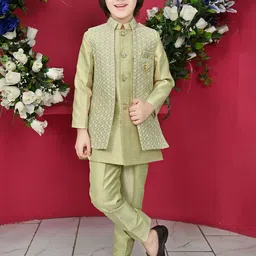 ahhaaaa Boys Embroidered Sherwani Set-image-73
