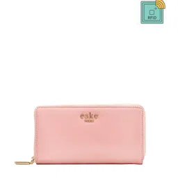 Eske Women Pink Textured Zip Around Wallet-13