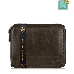 Walrus Men Brown Ecofriendly Vegan Leather Textured Zip Around Wallet-picture-44