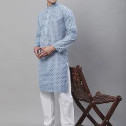 SOJANYA Ethnic Motifs Woven Design Regular Kurta With Churidar-picture-15