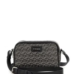 GUESS Men Brand Logo Printed Structured Messenger Bag-13