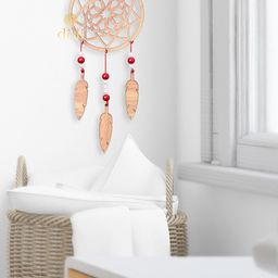 DULI Brown Mandala Design Hanging Dream Catcher Windchimes-29