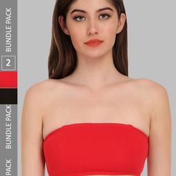 SELFCARE Pack of 2 Soft Cotton Sinker Strapless  Bandeau Bras-15