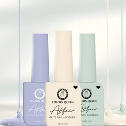 Colors Queen Set of 3 Affair Long Lasting & Chip-Resistant Matte Nail Lacquer - 13 ml each-13