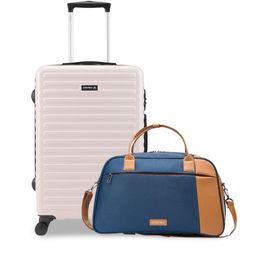 Assembly Set of 2 Medium Checkin 24-Inch Hard Trolley Luggage & Weekender Duffle Bag 38L-image-66