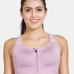 Zelocity by Zivame Non-Padded Non-Wired Full Coverage All Day Comfort Workout Bra-picture-10