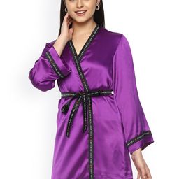 NOCHEE VIDA Women Solid Lavender Robe-image-80