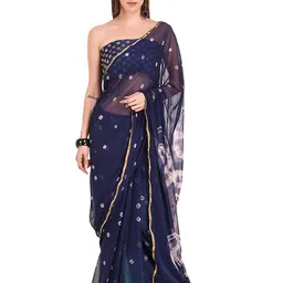 Reboot Fashions Bandhani Zari Pure Chiffon Bandhani Saree-image-97