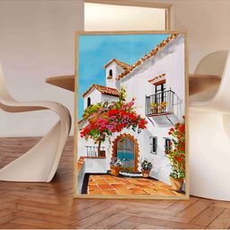 Aura White & Red Nature Wooden Wall Frame-58
