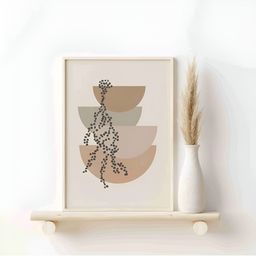 Aura Beige & Pink Abstract Wooden Wall Frame-picture-8
