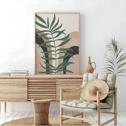 Aura Beige & Green Floral and Botanical Wooden Wall Frame-image-65