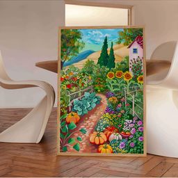 Aura Green & Red Floral and Botanical Wooden Wall Frame-image-25