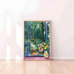 Aura Green & Yellow Nature Wooden Wall Frame-51