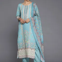 Libas Floral Printed Straight Kurta With Salwar & Dupatta-picture-49